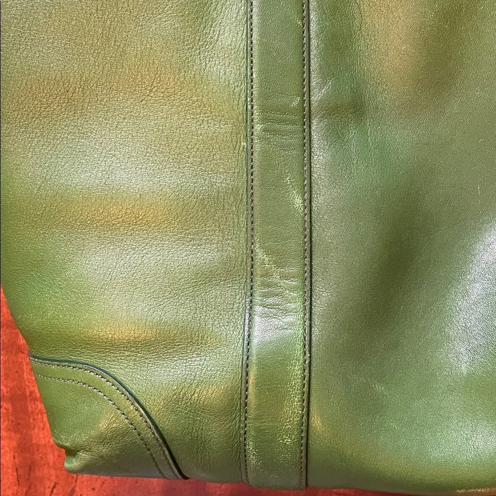 Vintage Coach Hampton Carryall Leather Shoulder Bag - Green - Picture 3 of 13